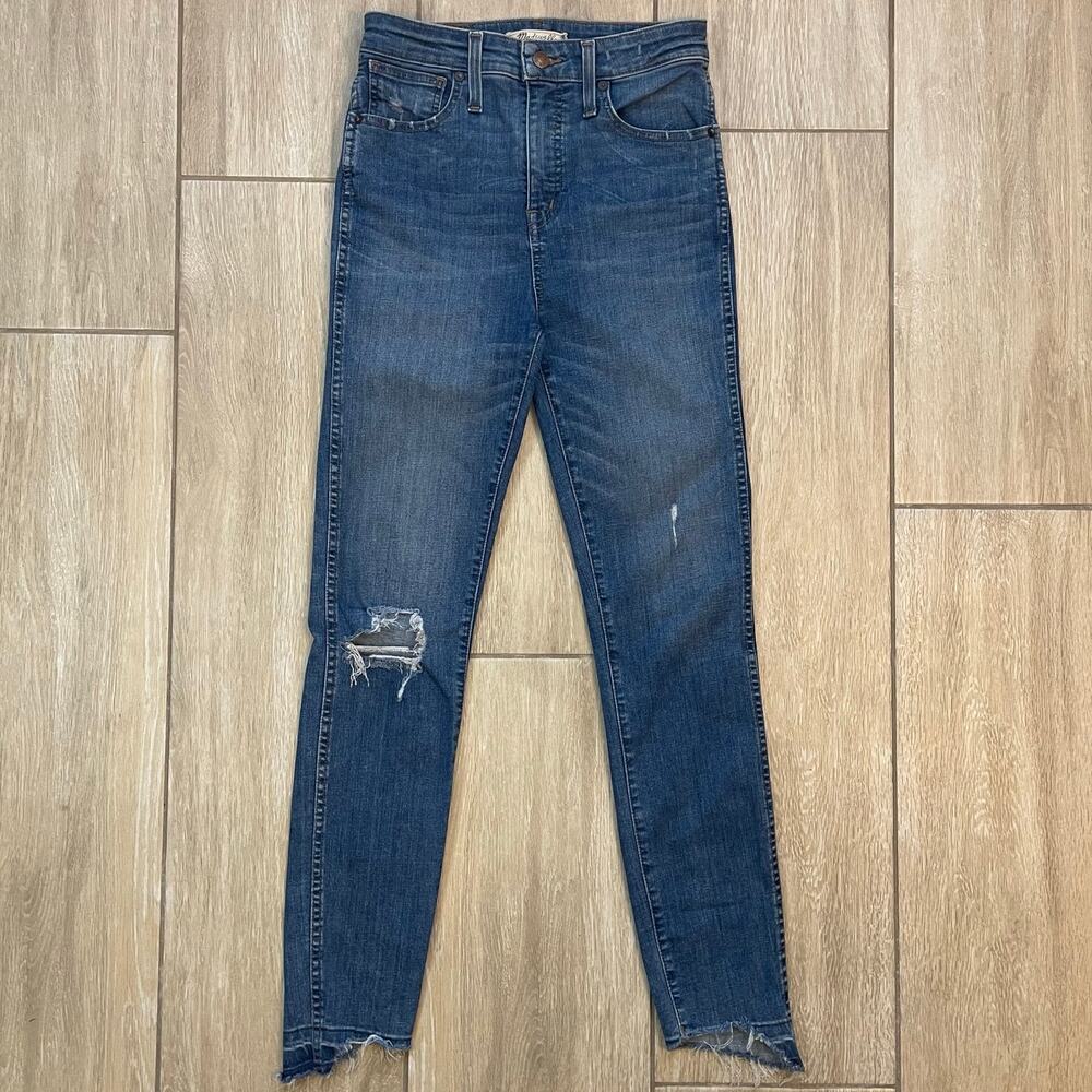 Madewell Curvy High Rise Skinny Jeans Womens 26 Raw Hem Stretch Denim